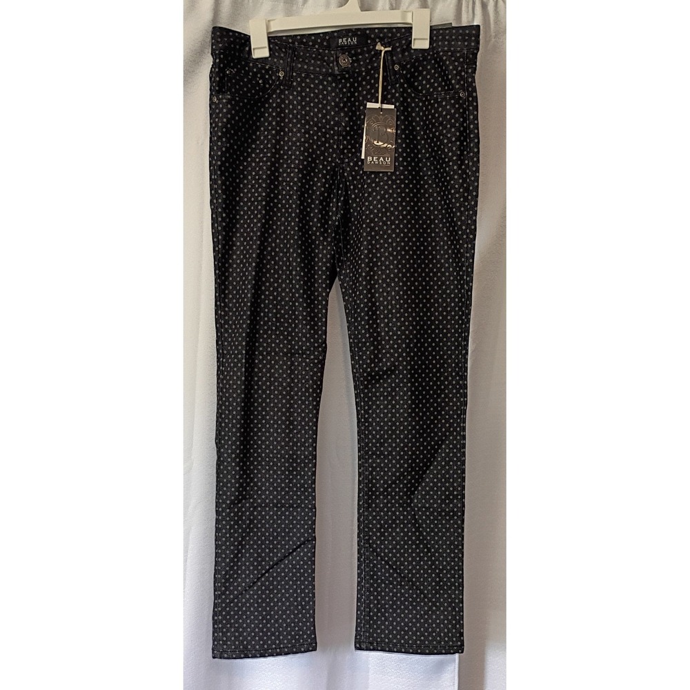 Beau Dawson Jean Pants Size 14 Black Gray  Polks Dot NWT,‎ Casual Officewear